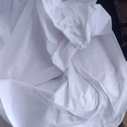 7*7ft White Plain Cotton Bedsheets
