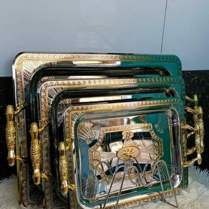 Stainless Steel 3pcs Serving Trays