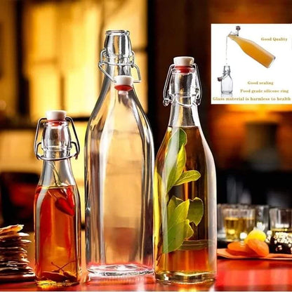 3pcs Glass Clip Beverage Bottle