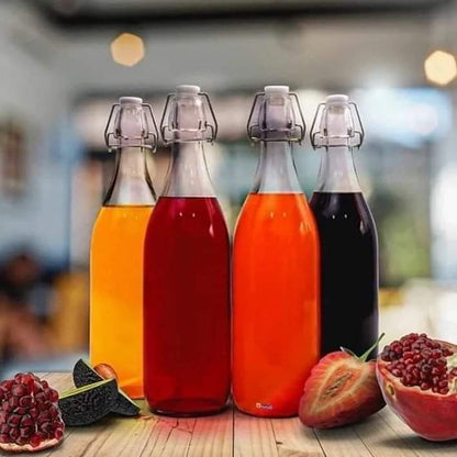 3pcs Glass Clip Beverage Bottle
