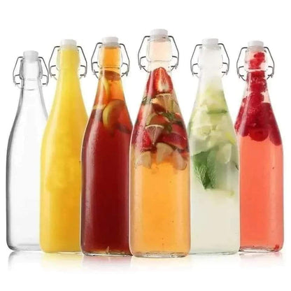 3pcs Glass Clip Beverage Bottle
