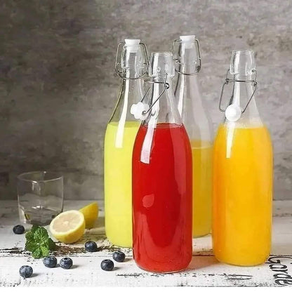 3pcs Glass Clip Beverage Bottle
