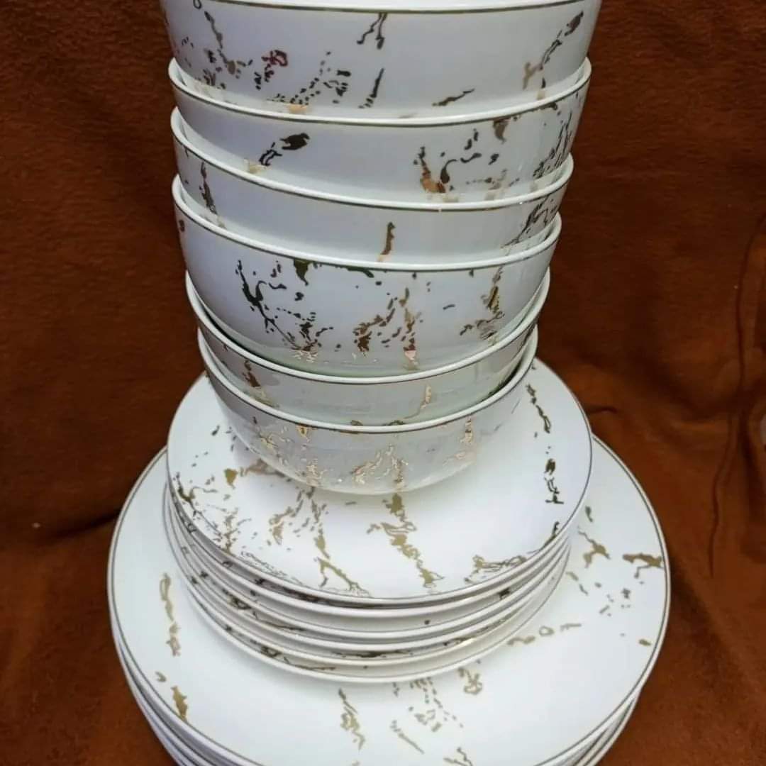 18pcs Ceramic Marble Dinner Set