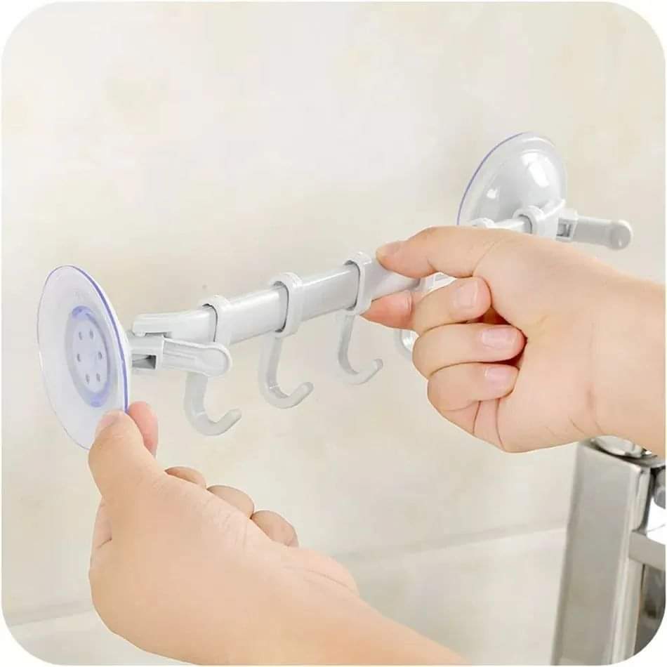 6 Hook Bathroom Suction Hook