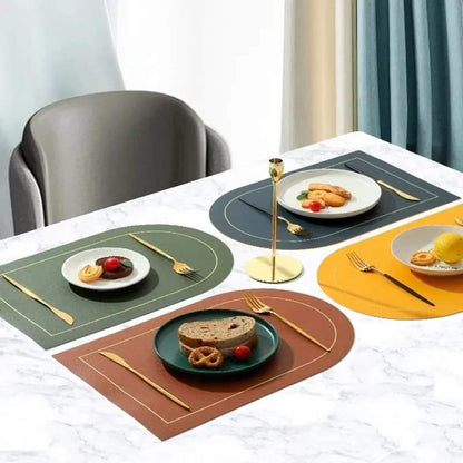 6pcs Nordic  Leather Anti-Slip Table Mats