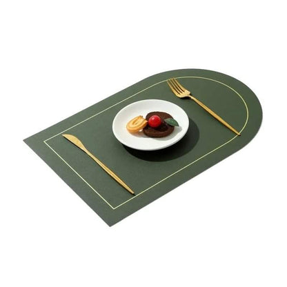 6pcs Nordic  Leather Anti-Slip Table Mats