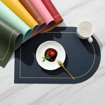 6pcs Nordic  Leather Anti-Slip Table Mats