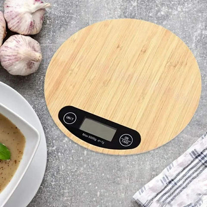 LED Bamboo Kitchen Weighing Scale