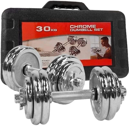 Chrome Dumbells with Case