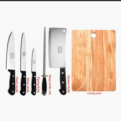 5pcs Knife Set with a Wooden Cutting Board