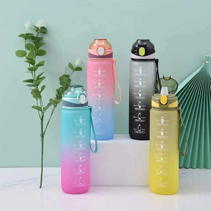 1Litre Motivational water bottle with straw