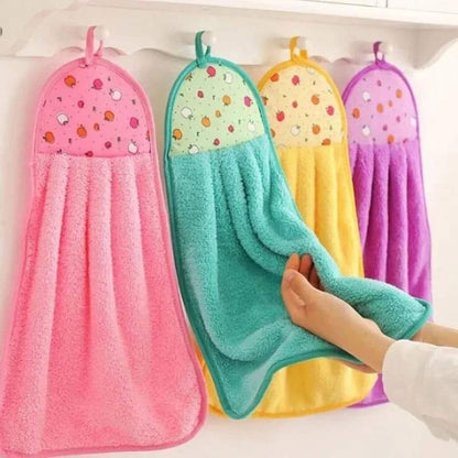 4pcs Coral Fleece Kitchen Towels