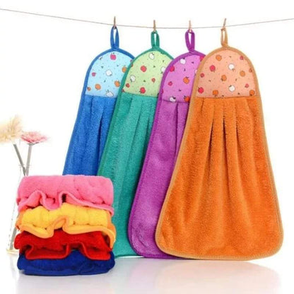 4pcs Coral Fleece Kitchen Towels