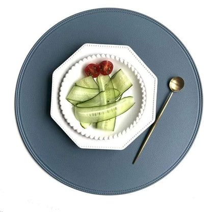 6pcs Round  leather placemats