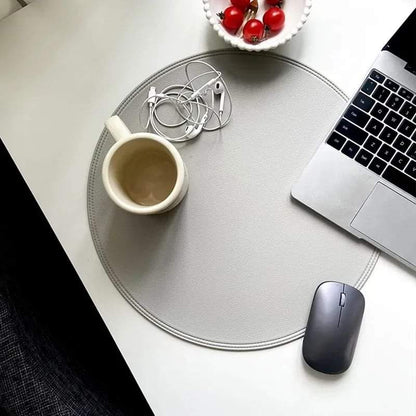 6pcs Round  leather placemats