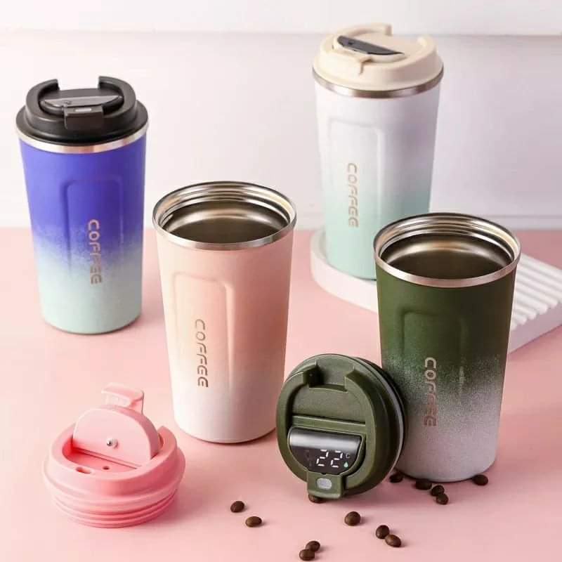 Thermos Coffee Travel Mugs with Temperature display vacuum flask
