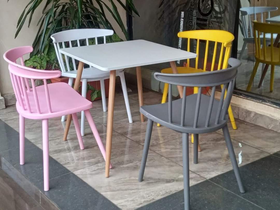 Chair with metallic stands
