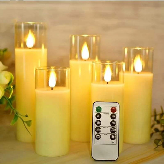 3pcs L.E.D Glass Candles with Remote control