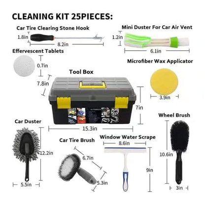 25 pcs detailed car cleaning took kit