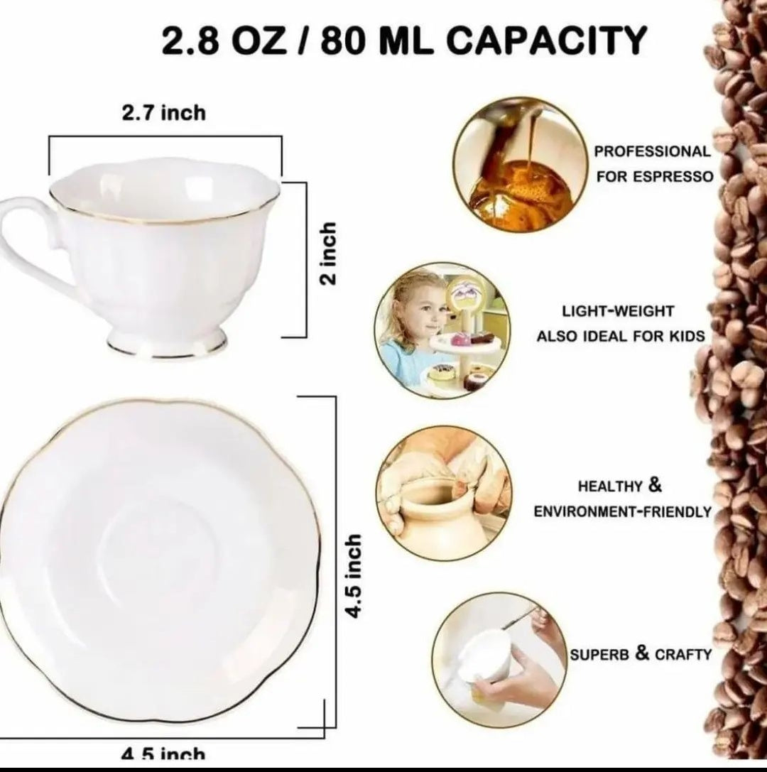6pcs Cup Saucer Set
