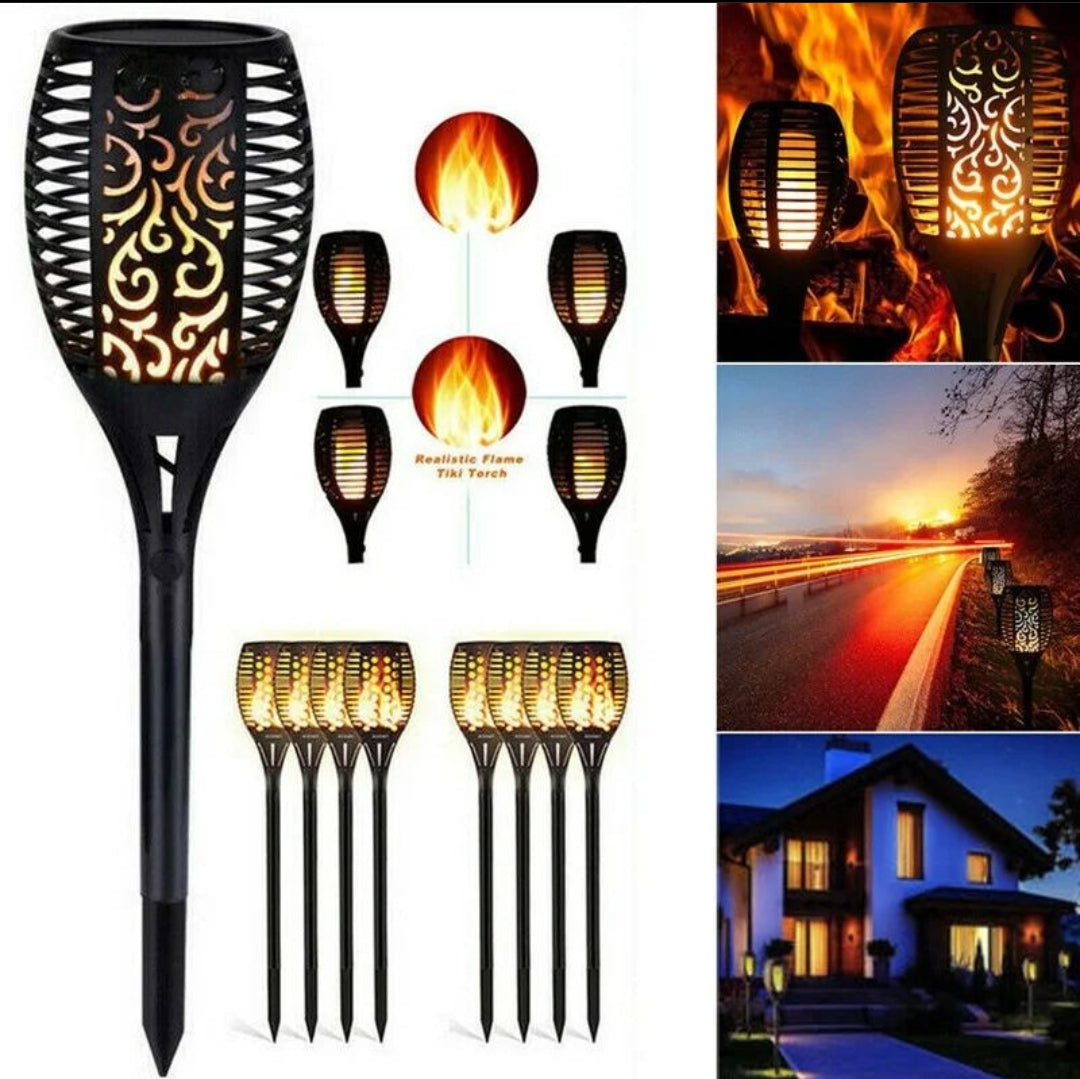 6Pieces LED solar flame lamp
