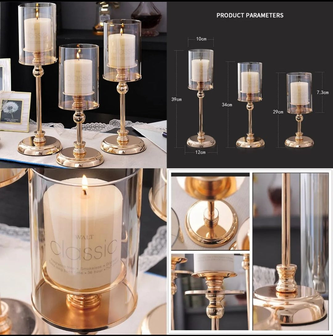 Luxury European golden candle holders