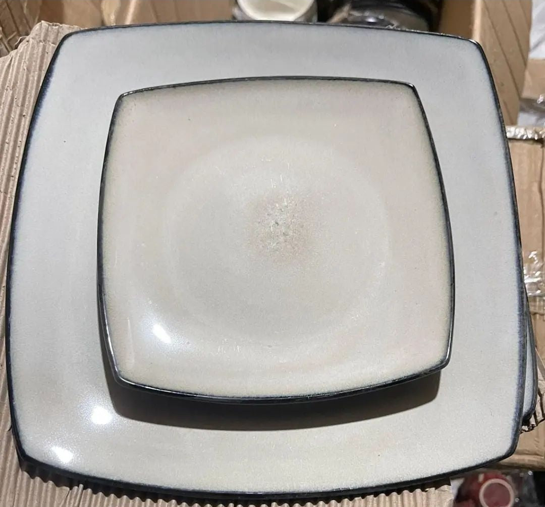 Cream & black Dinner plates and side plates