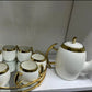 Classy tea sets with glass decor tray