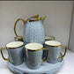 Classy tea sets with glass decor tray