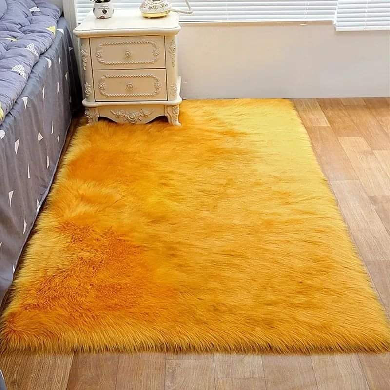 Faux fur bedside mats
