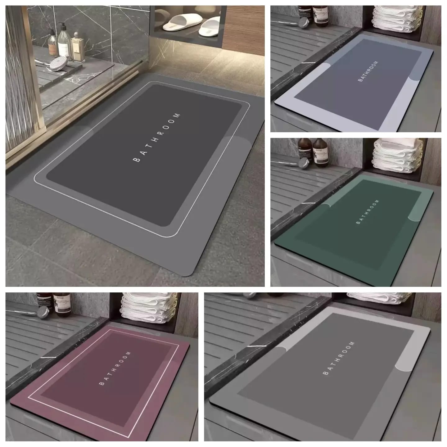 Quick dry Bathroom door/Bathtub side mats