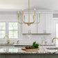 High-end, industrial black, soft and Dining Room Chandelier with Straight Arm-6 bulbs