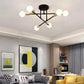 High-end, industrial black, soft and Dining Room Chandelier with Straight Arm-6 bulbs