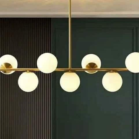 Brass and glass chandelier-7 bulbs