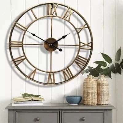Nordic functional Round Metal Roman Numeral Wall Clocks.